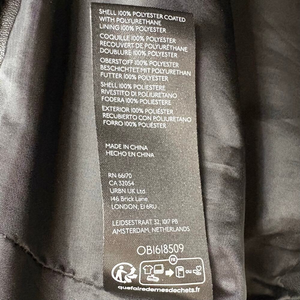 Anthropologie Faux Leather Puffer Vest Black Cropped Full Zip Pockets Size Small - Picture 8 of 11